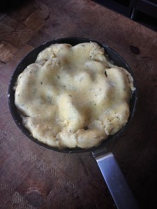 Tarte tatin ready for the oven