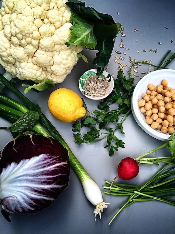 Cauliflower salad ingredients